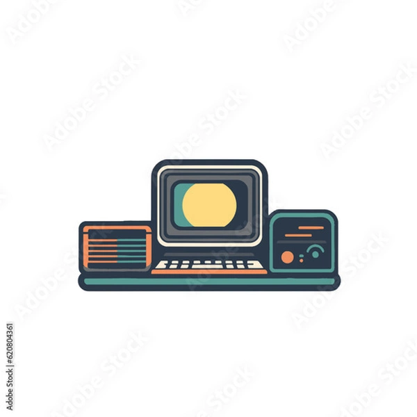 Obraz Desktop vector graphic orange and green