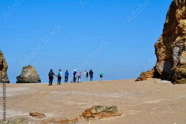 Fototapeta Randonnée dans l'estran
