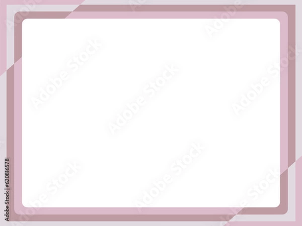 Fototapeta 秋色ピンクのシンプルなラインフレーム