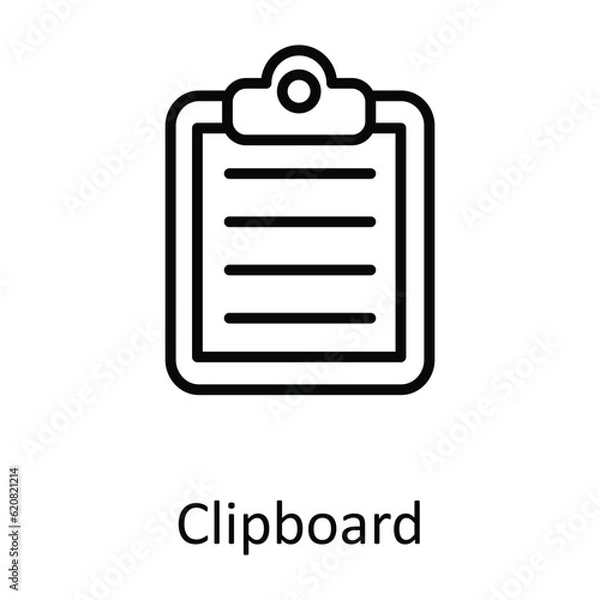 Fototapeta Clipboard Vector outline Icon Design illustration. Education Symbol on White background EPS 10 File