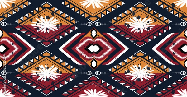 Fototapeta geomatric pattern accessory vector  wallpaper background  texture Design for Ethnic, carpet,wallpaper,wrapping,Batik,background,fabric,clothing, Vector AI