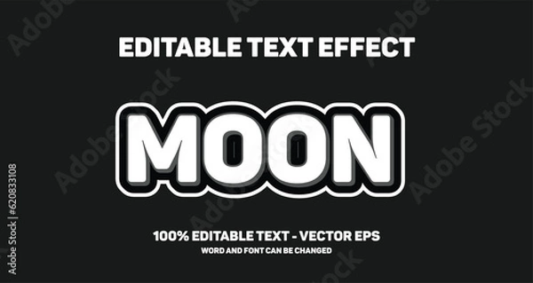 Fototapeta moon 3d text effect teamplate