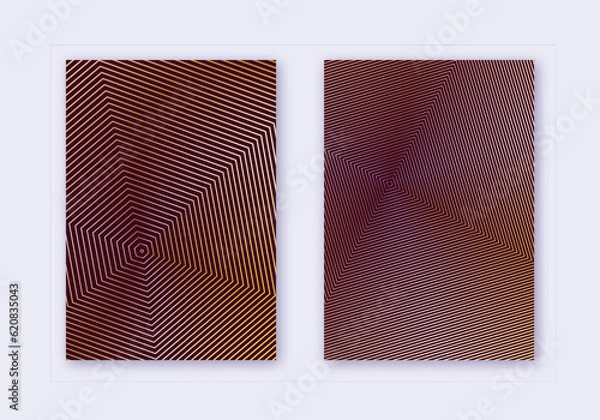 Fototapeta Cover design template set. Abstract lines modern b