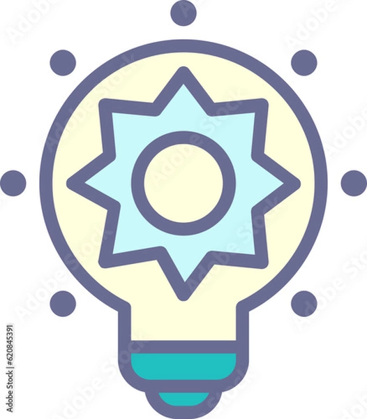 Fototapeta Lightbulb icon, Lightbulb icon simple cartoon style.