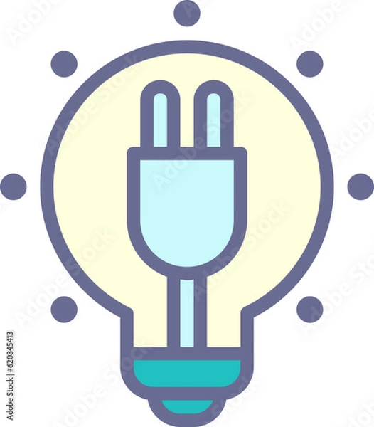 Fototapeta Lightbulb icon, Lightbulb icon simple cartoon style.
