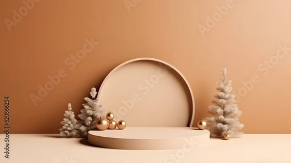 Obraz product podium stand with christmas theme background