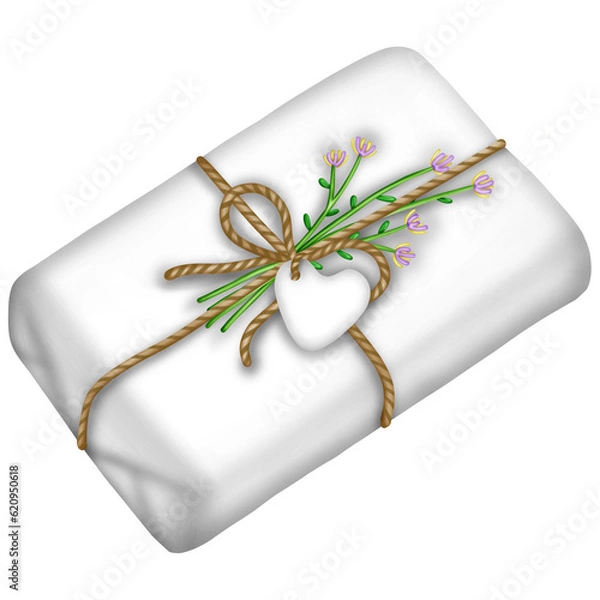 Obraz gift box with ribbon gift box, illustration, clipart, watercolor, art, design, holiday, present, celebration, festive, surprise, colorful, painting, creative, graphic, box, ribbon, bow, wrapping paper