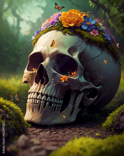 Obraz skull in the forest
