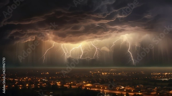 Obraz thunder Strome background electric shocked