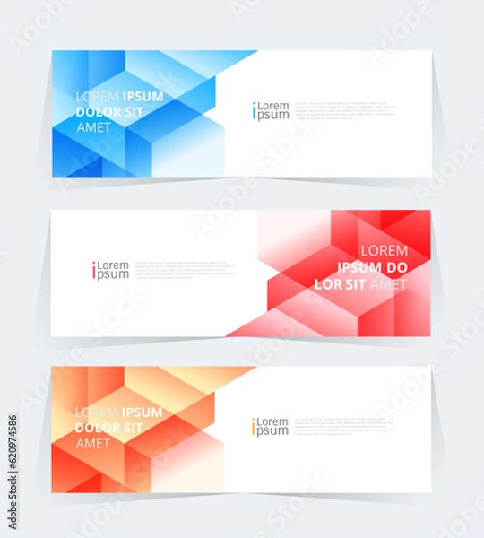 Fototapeta Geometric banner design with Vector presentation template.