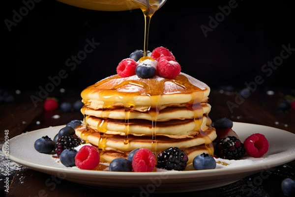 Obraz pancakes with berries