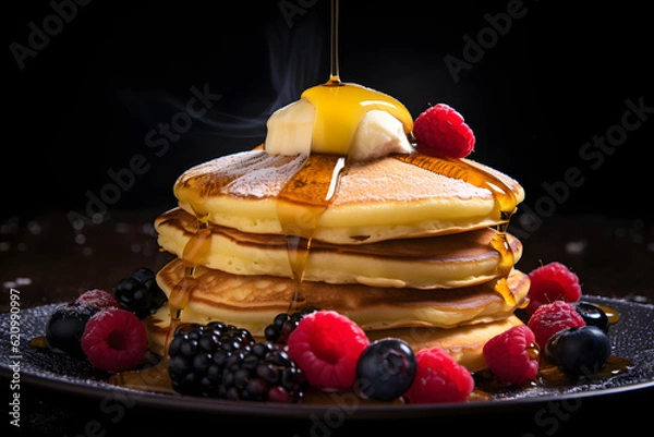 Obraz pancakes with berries