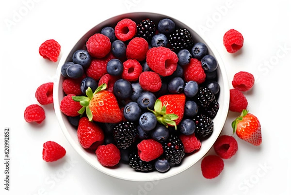 Obraz strawberries and blueberries