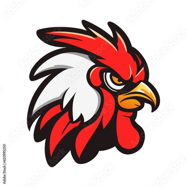 Obraz Rooster Head Sport Mascot Logo.