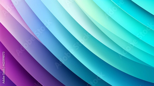 Obraz Mint Lilac wave stripes. Bright Colorful background. Generative Ai