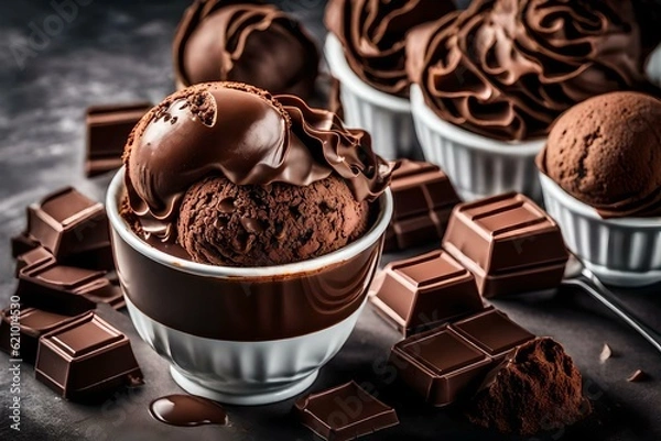 Obraz Christmas cookies and nuts and chocolate  ice cream