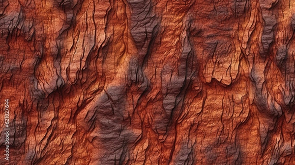 Obraz Seamless tree bark background texture closeup. Generative Ai