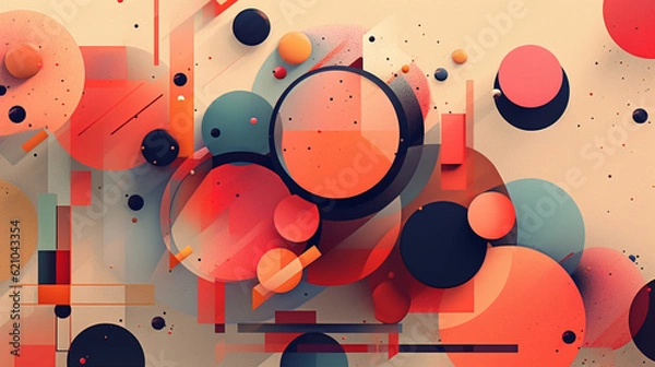 Fototapeta abstract background with circles - Generative AI