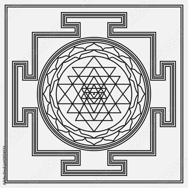 Fototapeta Sri Yantra Or Shri Chakra Mystical Chakra Symbol