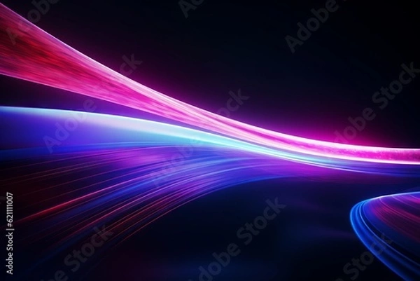 Fototapeta Cosmic dance of vibrant celestial rays, captured with Generative AI