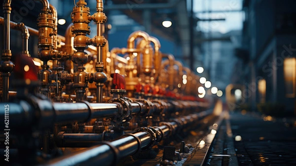 Obraz Gas pipelines at a plant