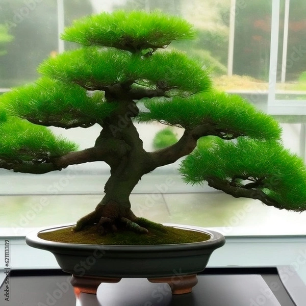 Fototapeta Bonsai miniature tree in container