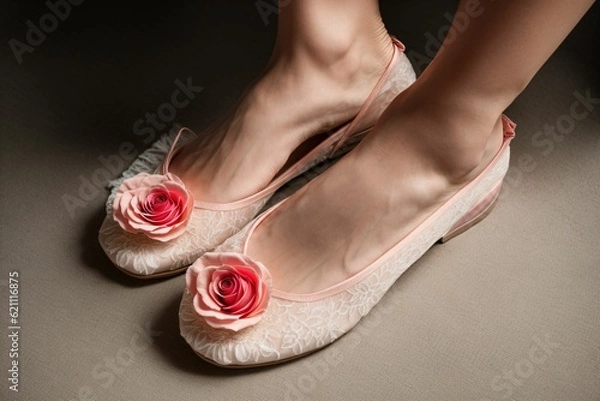 Obraz A ballerina s slipper transformed into a blooming rose