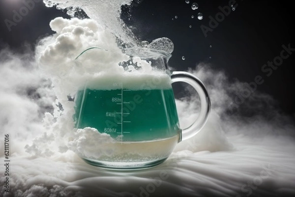 Obraz A chemist s beaker bubbling over into a froth of clouds