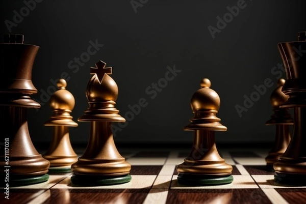 Obraz A chess piece moving into an epic battlefield