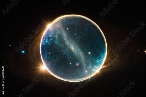 Obraz A soap bubble popping into a galaxy