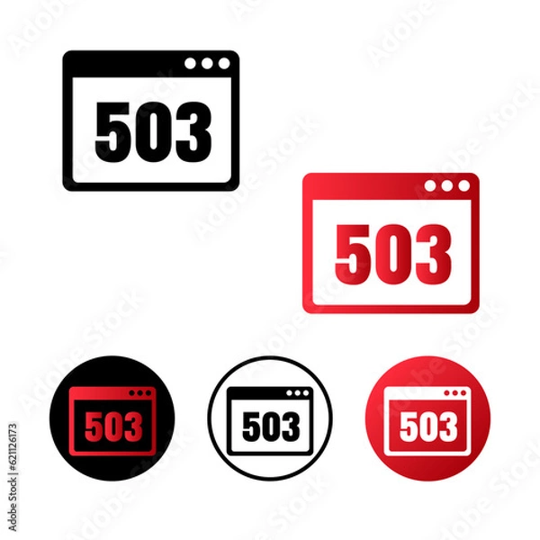 Fototapeta Browser Error 503 Icon Illustration