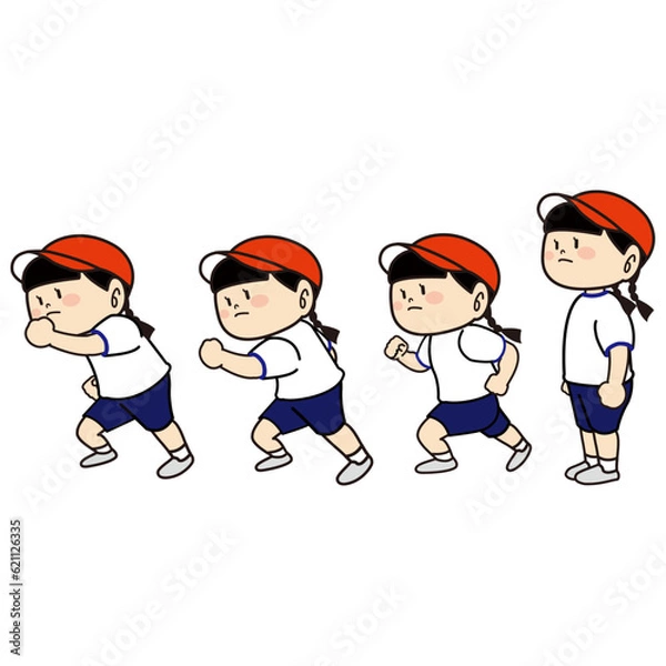 Obraz 運動会で走る子供たち