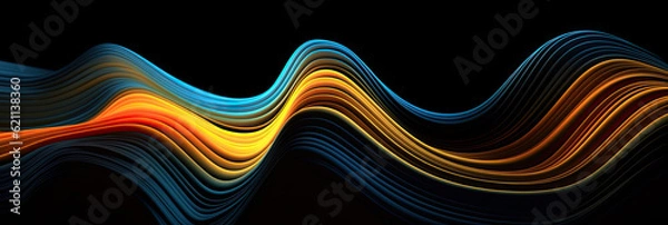 Obraz Dark colorful gradient wave background