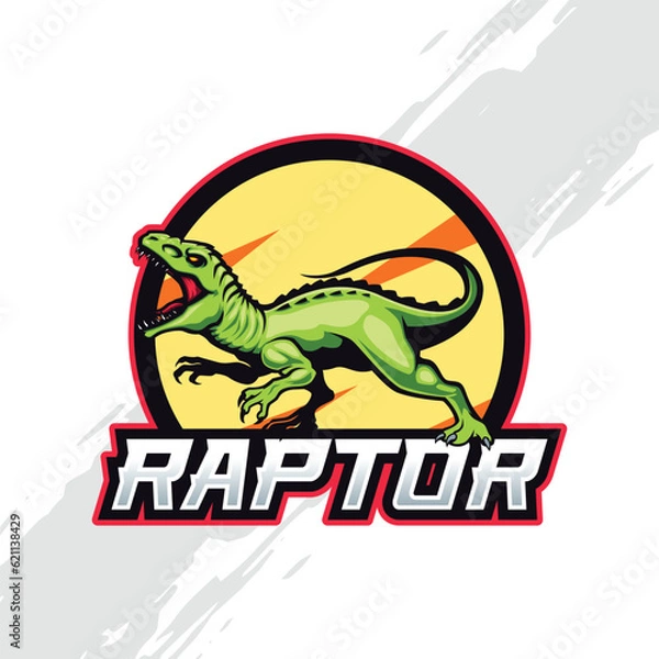 Fototapeta Velociraptor Dinosaur Logo Mascot Digital Illustration