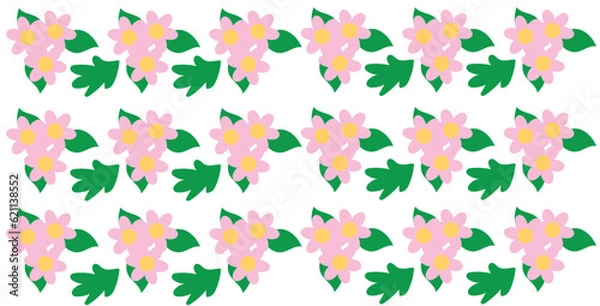 Obraz Seasonal flower seamless pattern. Stock vector illustration