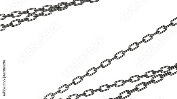 Fototapeta The metal chain png image 3d rendering