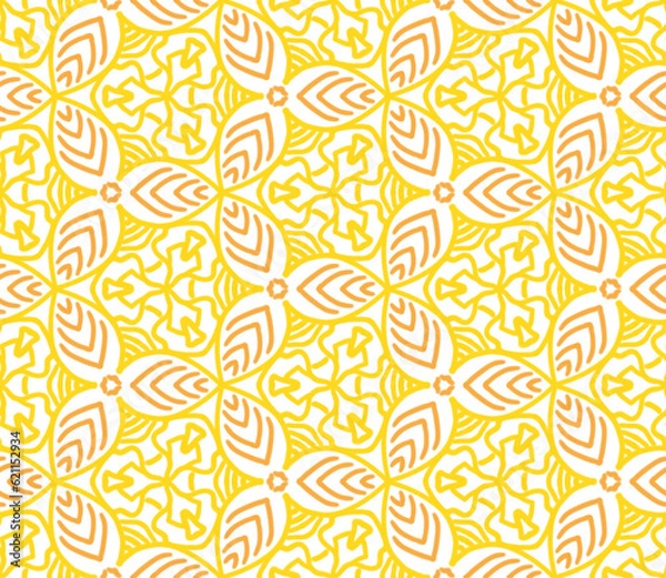 Obraz Yellow Flowers Seamless Pattern on White Background