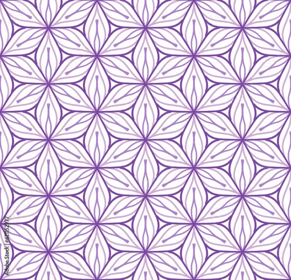 Obraz Purple Flowers Seamless Pattern on White Background