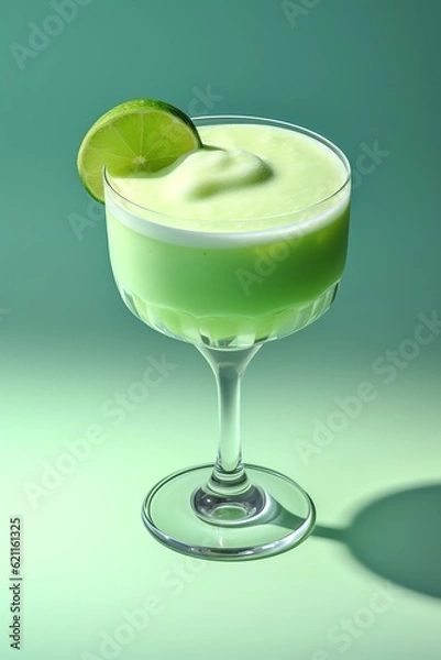 Fototapeta a glass with a drink and a lime slice on top
