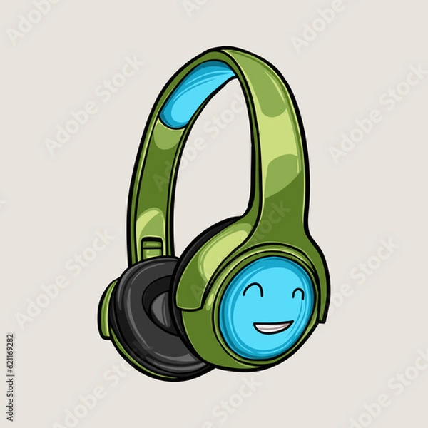 Obraz Vector illustration doodle of a cute headphone.