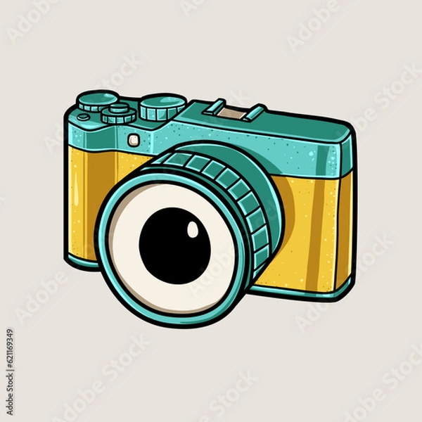 Obraz Vector illustration doodle of a camera lens-eyed.