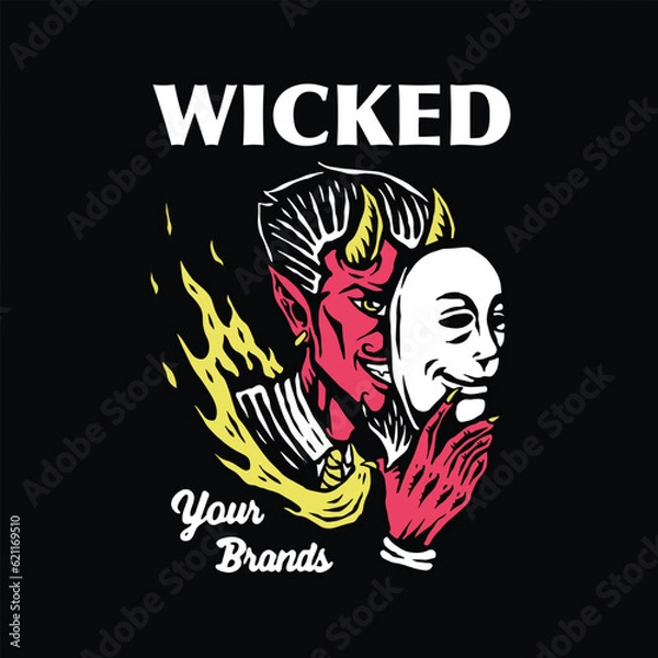 Fototapeta Wicked tee graphic vectors.