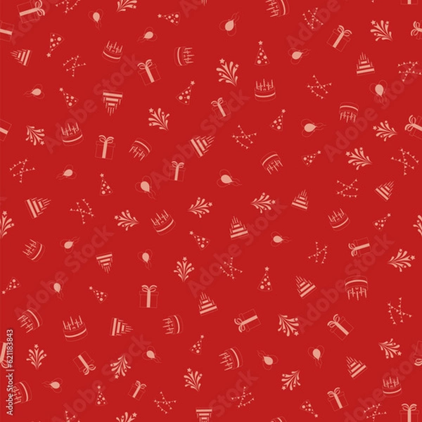 Obraz Happy Birthday Seamless Pattern Background