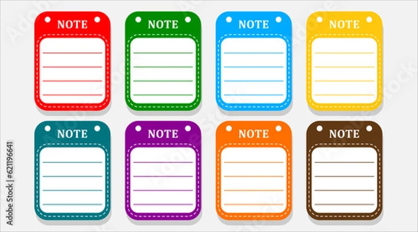 Fototapeta Notebook labels and notepad template. Vector design.