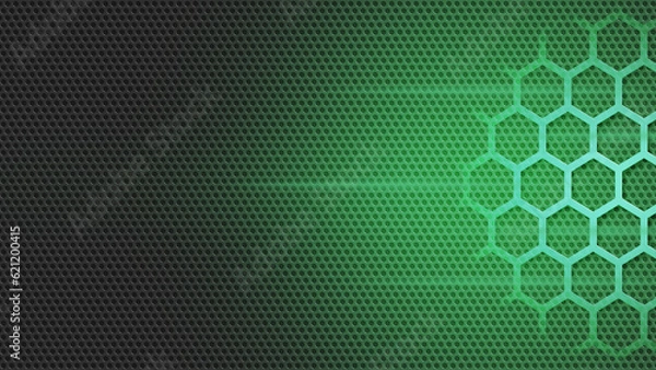 Obraz Green Technology Geometric Hexagon Background