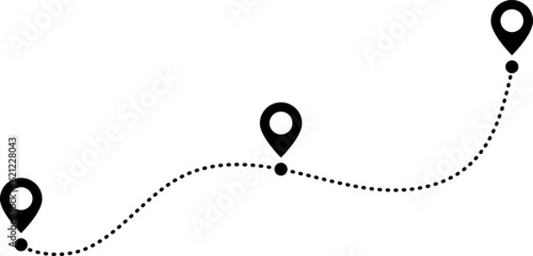 Obraz 地図上の位置とルートを示すポインターのアイコン