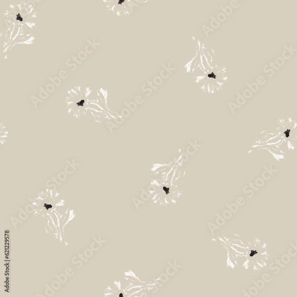 Fototapeta Neutral Colour Abstract Floral Seamless Pattern Design