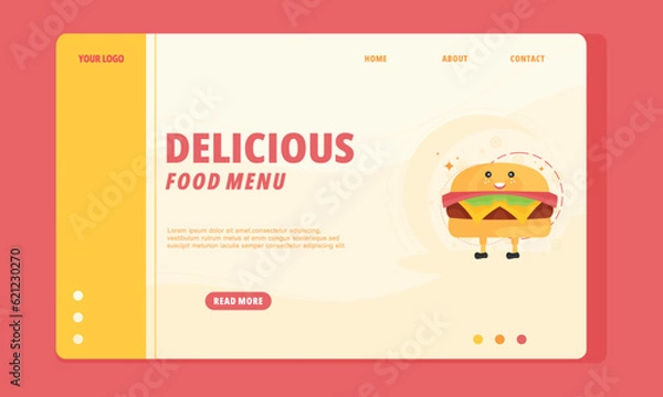 Obraz Flat design delicious food menu