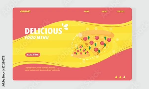Obraz Flat design delicious food menu