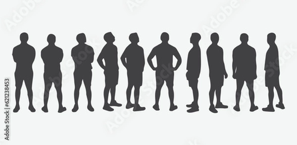 Fototapeta Expressive Silhouettes of Men, Captivating Shadows of Masculinity in Vector Art